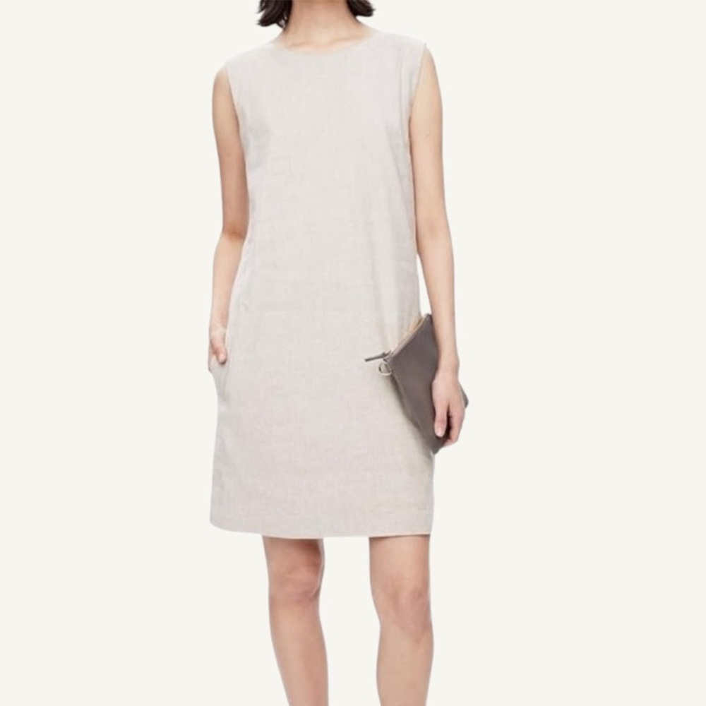 Theory Linen Wool Blend Sleeveless Mini Dress Size 6 USA Made